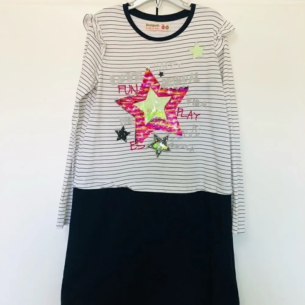 ‎Desigual Tunez Star Flip Sequins Dress (Girls)